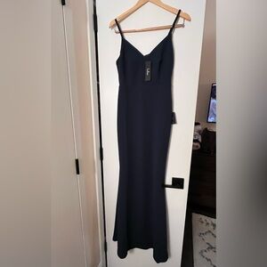 NWT Lulus - Moments Of Bliss - Forest Green Backless Mermaid Maxi Dress. SM